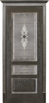 Межкомнатная дверь "Вена", по, черная патина
