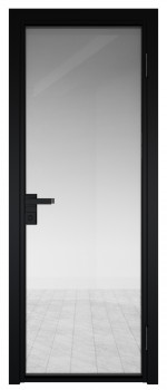 Межкомнатная дверь AG - 1 черный, прозрачное