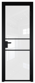 Межкомнатная дверь AG - 2 черный, белый триплекс