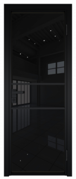 Межкомнатная дверь AG - 2 черный, черный триплекс