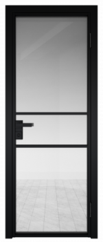 Межкомнатная дверь AG - 2 черный, прозрачное