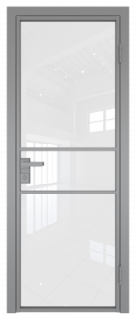 Межкомнатная дверь AG - 2 серый, белый триплекс