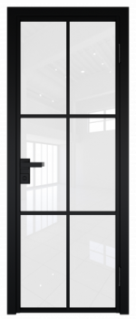 Межкомнатная дверь AG - 3 черный, белый триплекс