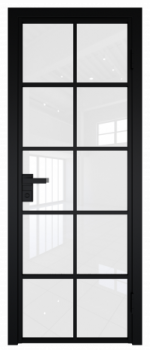 Межкомнатная дверь AG - 4 черный, белый триплекс
