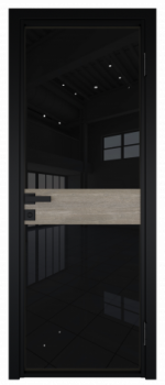 Межкомнатная дверь AG - 6 черный, черный триплекс