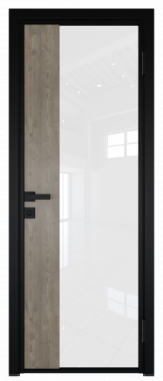 Межкомнатная дверь AG - 7 черный, белый триплекс