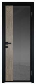 Межкомнатная дверь AG - 7 черный, планибель графит