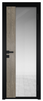 Межкомнатная дверь AG - 7 черный, прозрачное