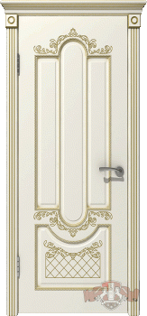 Межкомнатная дверь "Александрия", пг, слоновая кость, патина капучино
