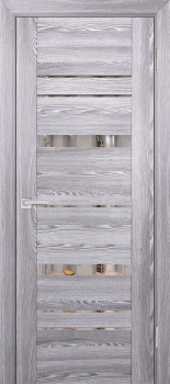 Межкомнатная дверь "PSK-2", по, грей с зеркалом