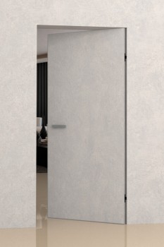 Скрытая дверь "Порта Invisible Reverse 4A", кромка AL-хром, под покраску, открывание "от себя" ( с петлями и замком)