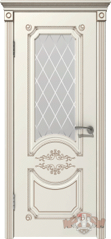 Межкомнатная дверь "Милана", по, слоновая кость, патина капучино