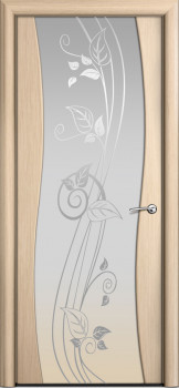 Межкомнатная дверь "Омега", по, беленный дуб