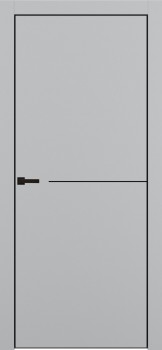 Межкомнатная дверь "Porta-50.1 4АB ", AL-кромка черная, пг, Shellac Grey