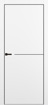 Межкомнатная дверь "Porta-50.1 4AB", AL-кромка черная, пг, Shellac White