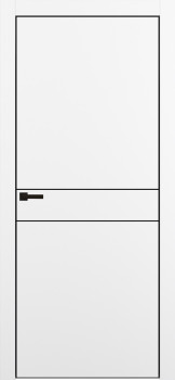 Межкомнатная дверь "Porta-52 4AB", AL-кромка черная, пг, Shellac White