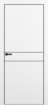 Межкомнатная дверь "Porta-52 4AB", AL-кромка черная, пг, Shellac White