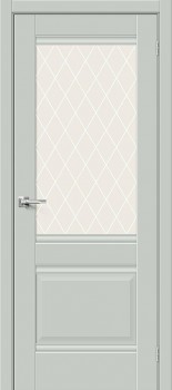 Межкомнатная дверь Прима-3 Grey Matt стекло White Сrystal