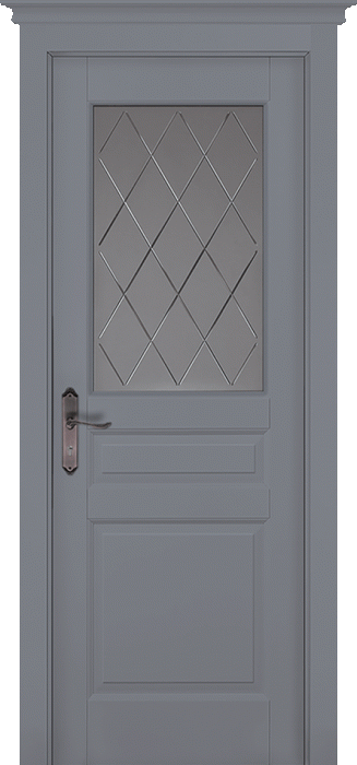 Межкомнатная дверь "Валенсия", по, Эмаль Грей, Браш сосна